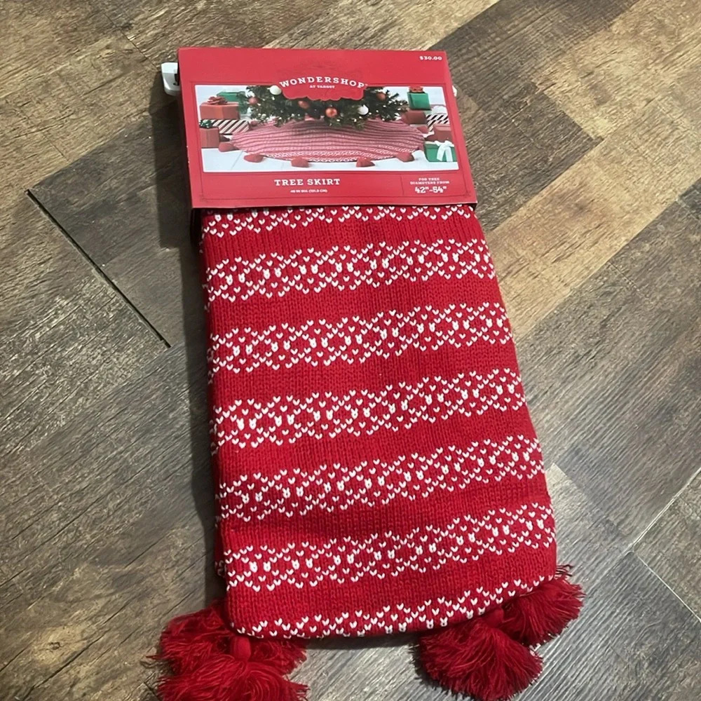 Wondershop Red/White Sweater Tree Skirt 42”-54”